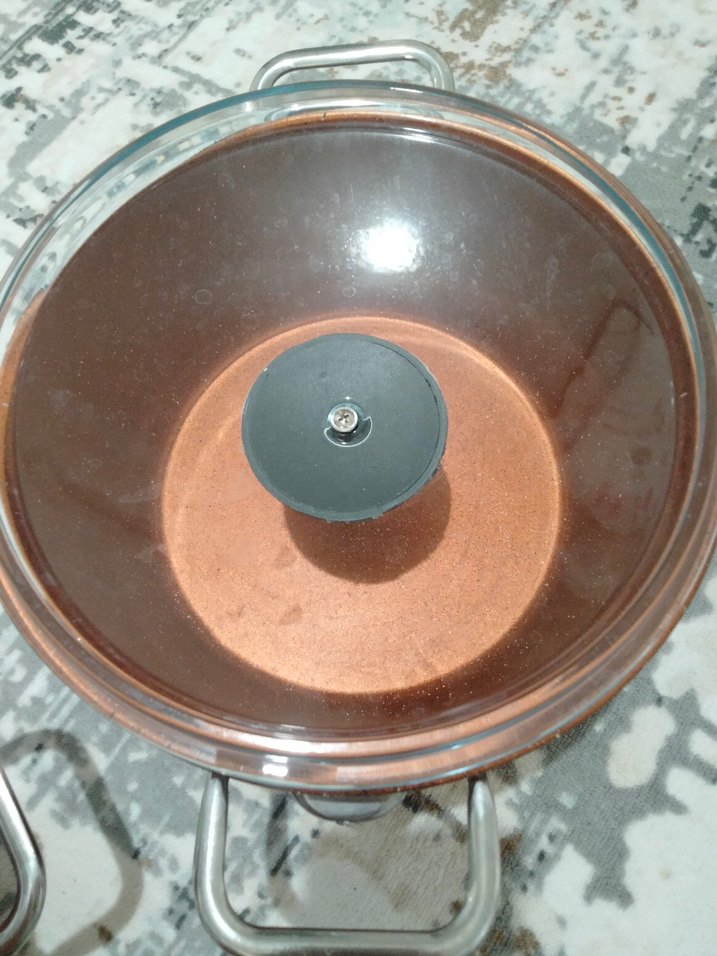 kutahya porselen marka  kahverengi cam kapaklı tencere seti - Görsel 4