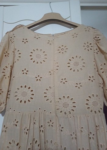 Bej Nakışlı Bohem Uzun Elbise - Görsel 7