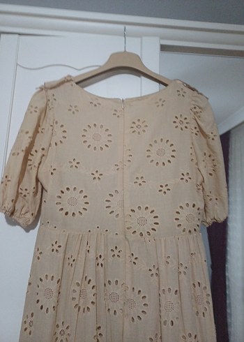 Bej Nakışlı Bohem Uzun Elbise - Görsel 15