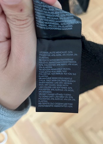s Beden siyah Renk H&M Siyah Uzun Kollu Yün Triko Midi Hırka