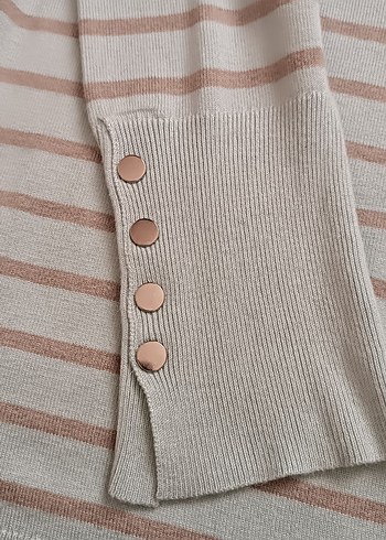 Bej Boğazlı Triko Kadın Kazak - Görsel 3