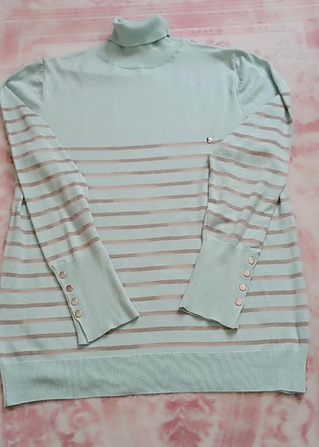 Bej Boğazlı Triko Kadın Kazak - Görsel 2