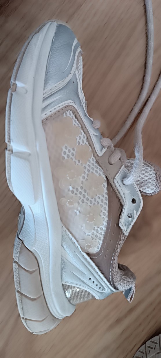 Kız Çocuk Beyaz Gri Bağcıklı Spor Ayakkabı - Görsel 5