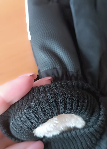 Beyaz Siyah Baskılı Kadın Kayak Eldiveni - Görsel 4