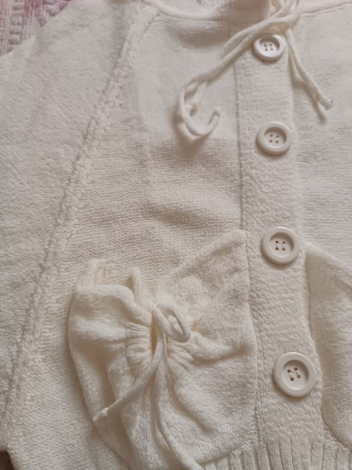 Beyaz Örgü Bohem KadınHırka - Görsel 5