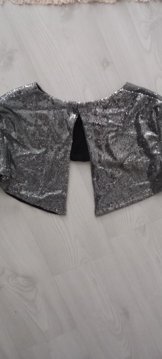 Gri Payetli Uzun Kollu Bolero,kadın - Görsel 3