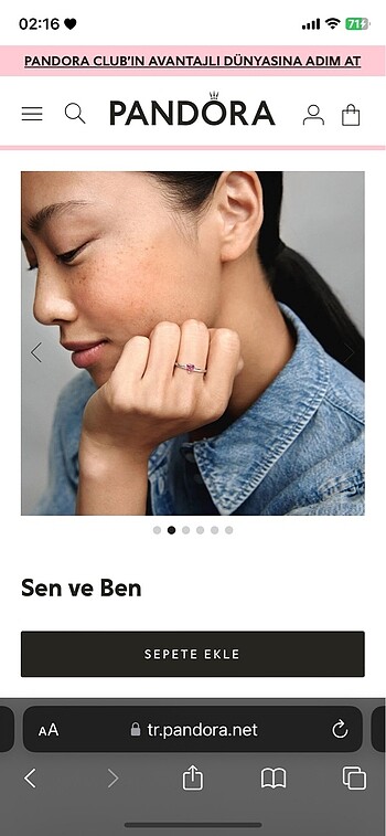  Beden pandora orijinal kalp yüzük