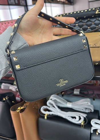 Valentino Valentıno Siyah Deri Rock Punk Kadın Çanta
