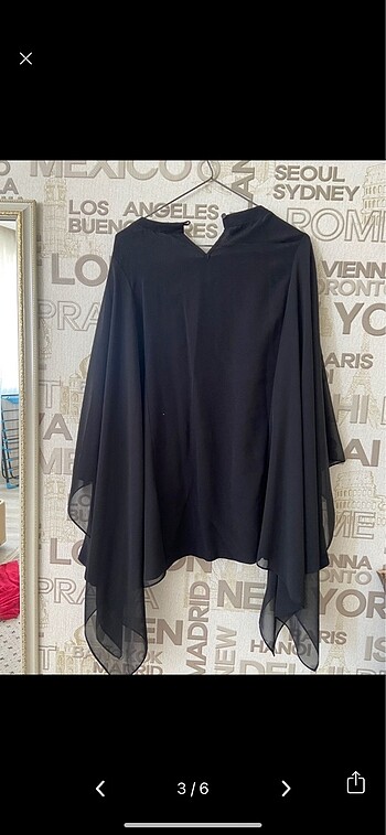 Suud Collection Hukka marka şık pelerin bluz