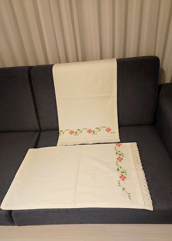 Nakışlı Beyaz Yastık Kılıfı Seti - Görsel 4