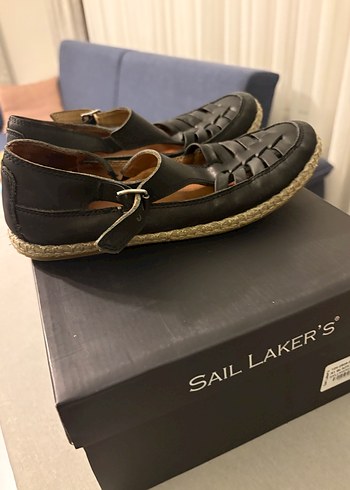 Deri Tokalı Siyah Kadın sandalet - Görsel 5