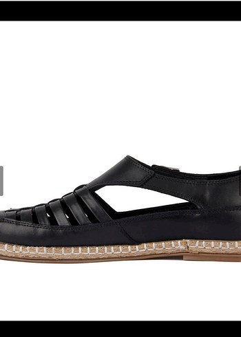 Deri Tokalı Siyah Kadın sandalet - Görsel 3