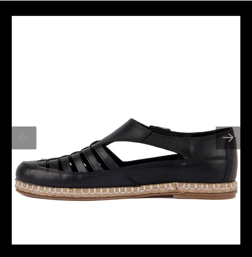 Deri Tokalı Siyah Kadın sandalet - Görsel 3