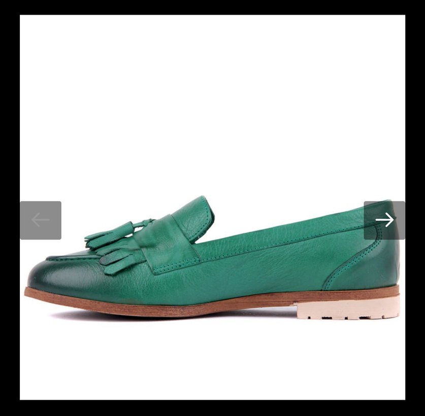 Yeşil Deri Püsküllü Kadın Klasik Ayakkabı - Görsel 2