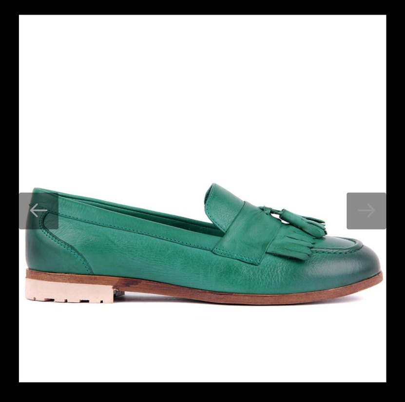 Yeşil Deri Püsküllü Kadın Klasik Ayakkabı - Görsel 3