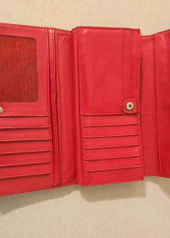 Kırmızı Deri Kadın Cüzdanı Tokalı - Görsel 3
