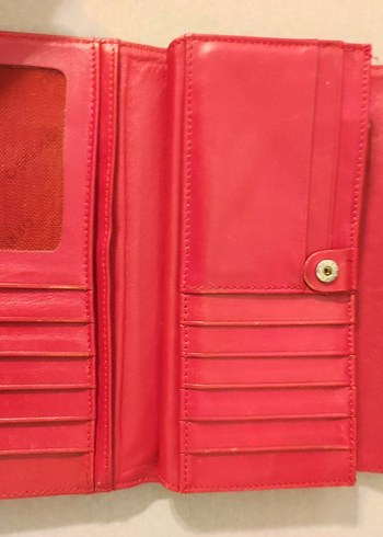 Kırmızı Deri Kadın Cüzdanı Tokalı - Görsel 5