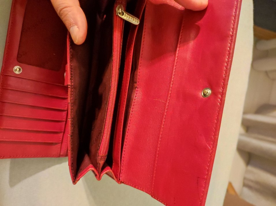 Kırmızı Deri Kadın Cüzdanı Tokalı - Görsel 4