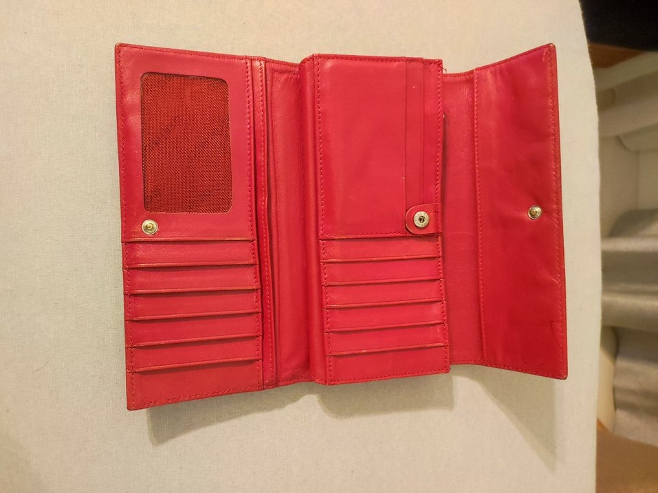 Kırmızı Deri Kadın Cüzdanı Tokalı - Görsel 3
