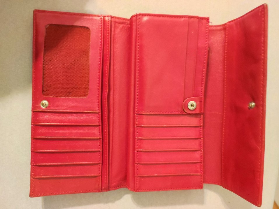 Kırmızı Deri Kadın Cüzdanı Tokalı - Görsel 5