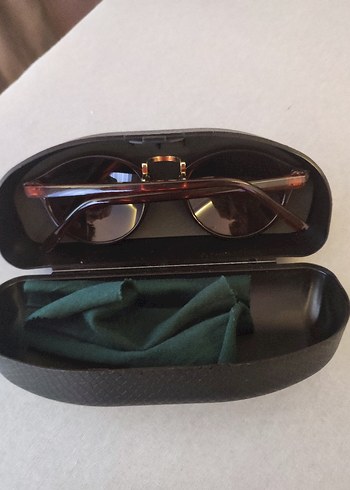 Şeffaf kahverengi vintage kadın güneş gözlüğü - Görsel 5