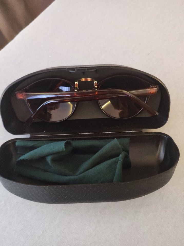 Şeffaf kahverengi vintage kadın güneş gözlüğü - Görsel 5