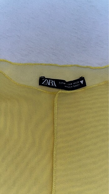 m Beden sarı Renk Zara tül tshirt
