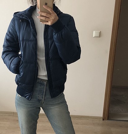 Mudo mavi şapkalı mont 