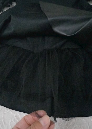 6 Yaş Beden siyah Renk Kız Çocuk Siyah Dantelli Gotik Elbise