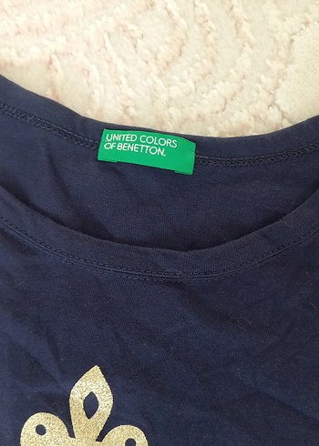 Benetton Uzun Kollu lacivert Kız Çocuk Tişörtü