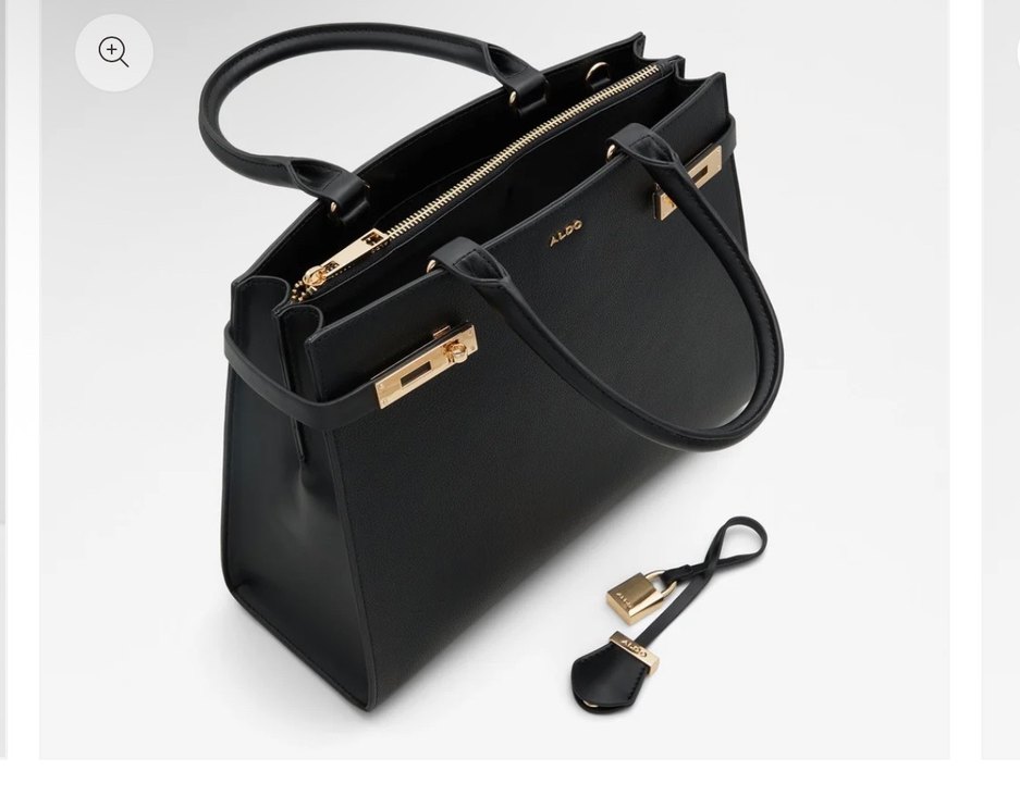 Siyah Deri Tokalı İş Kadın Çantası - Görsel 2