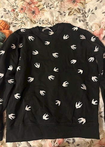 alexander mcqueen  Siyah Baskılı Kadın Sweatshirt - Görsel 5