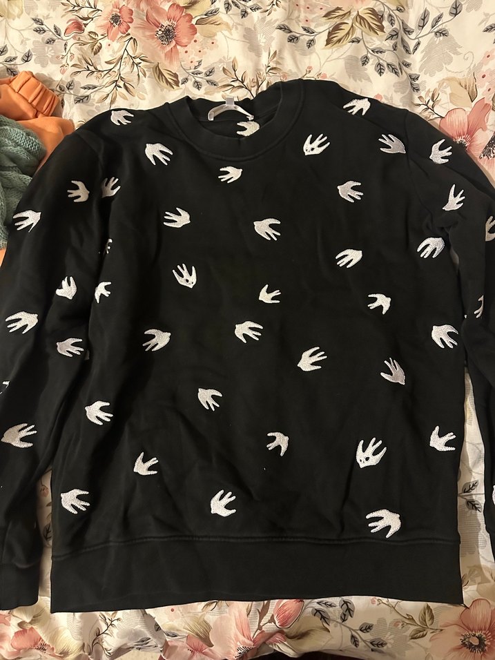 alexander mcqueen  Siyah Baskılı Kadın Sweatshirt - Görsel 3