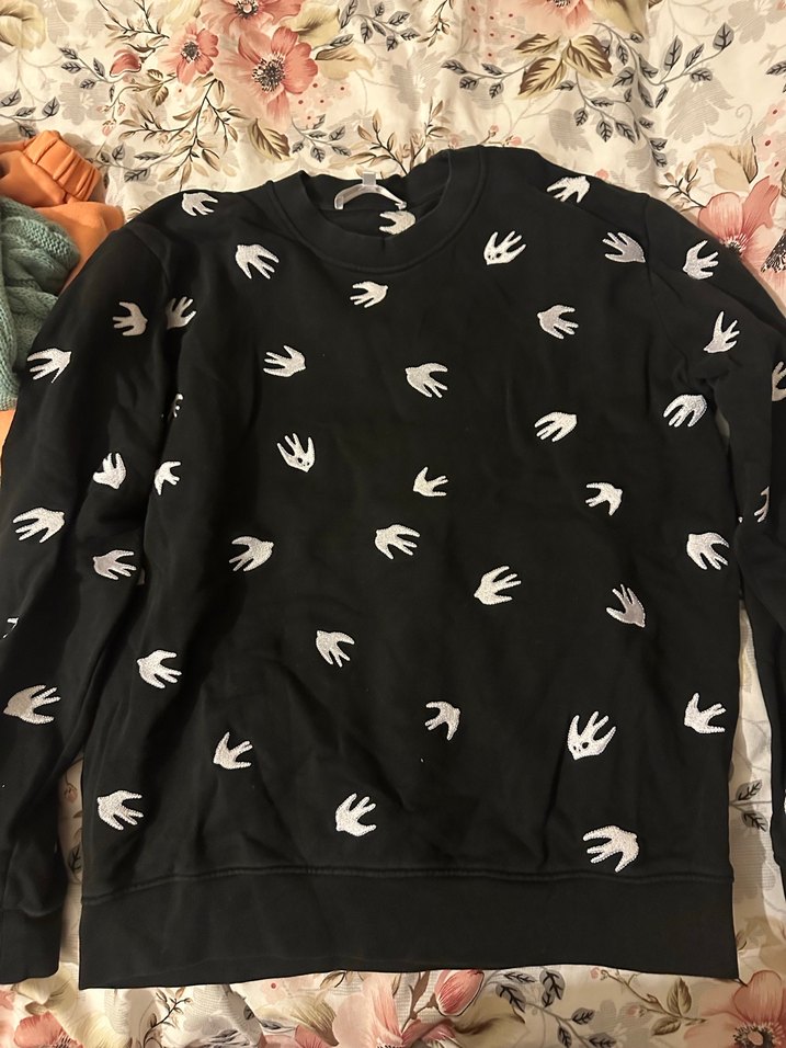 alexander mcqueen  Siyah Baskılı Kadın Sweatshirt - Görsel 4