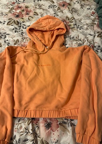 Les Benjamins Turuncu Kapüşonlu Kadın Sweatshirt - Görsel 3