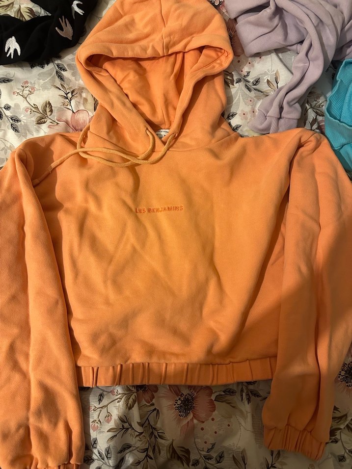 Les Benjamins Turuncu Kapüşonlu Kadın Sweatshirt - Görsel 4