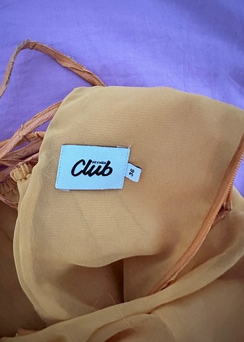 Kısa Kollu turuncu sırt dekonteli  Desenli Kadın Elbise - Görsel 7