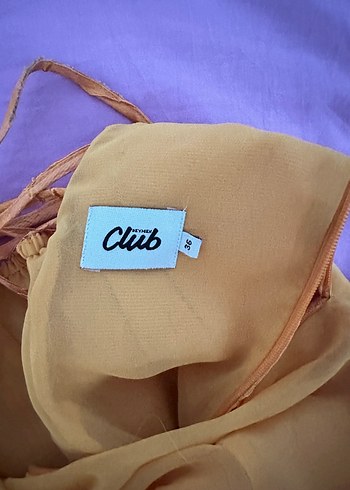 Kısa Kollu turuncu sırt dekonteli  Desenli Kadın Elbise - Görsel 8