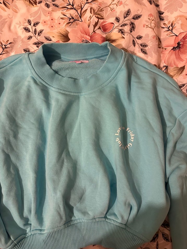 Turkuaz Kadın Sweatshirt Uzun Kollu Rahat Kesim - Görsel 5