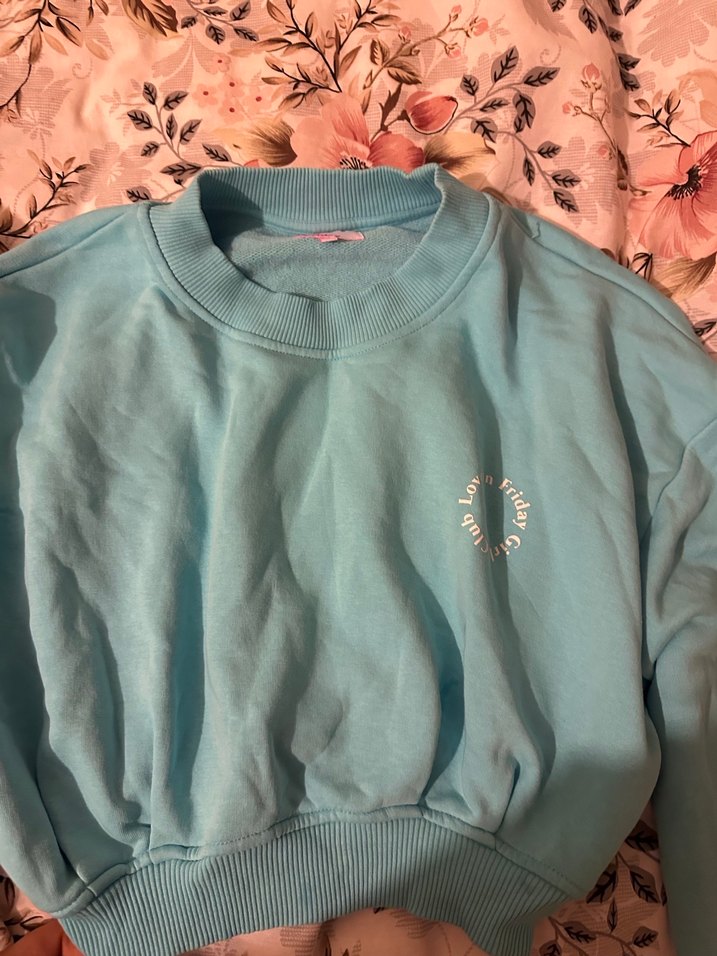 Turkuaz Kadın Sweatshirt Uzun Kollu Rahat Kesim - Görsel 4