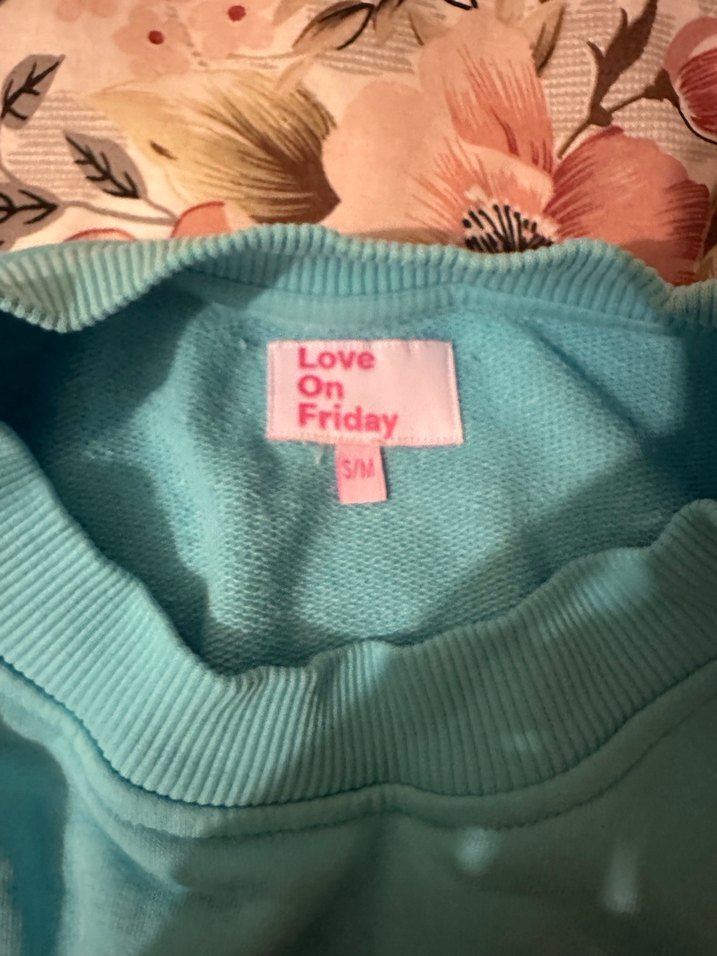 Turkuaz Kadın Sweatshirt Uzun Kollu Rahat Kesim - Görsel 2