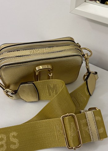 Altın Renkli Kadın Deri Çapraz Çanta - Görsel 2