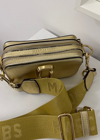 Altın Renkli Kadın Deri Çapraz Çanta - Görsel 3