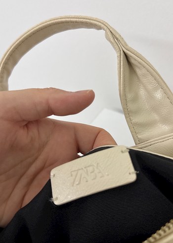 Deri Beyaz Fermuarlı Kadın Çanta - Görsel 3