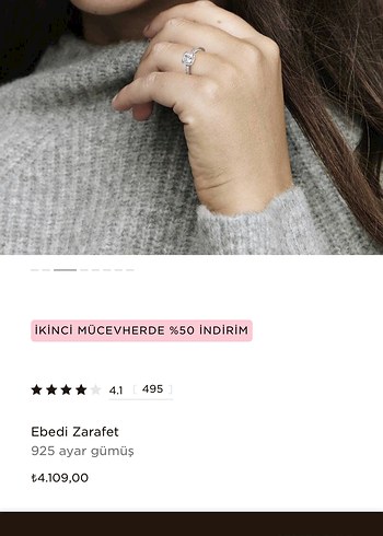 Pandora Beyaz Taşlı Kadın Yüzük - Görsel 3