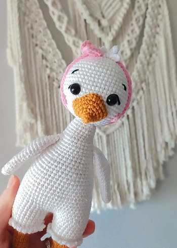 Renkli Örgü  Beyaz Ördek Oyuncak - Görsel 2