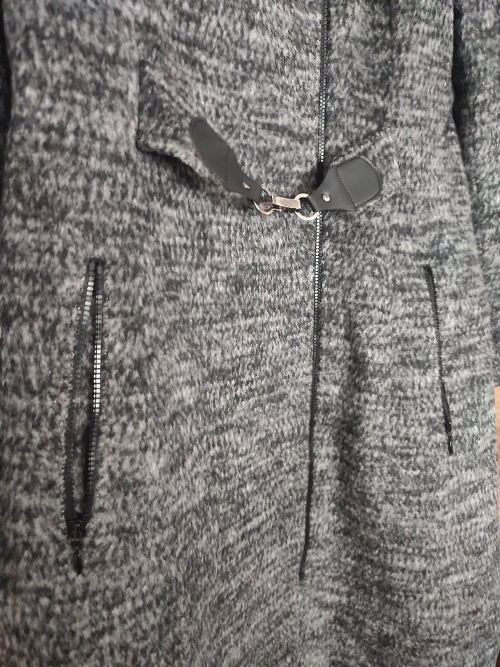 Gri Uzun Kemerli Kadın Kaban - Görsel 5