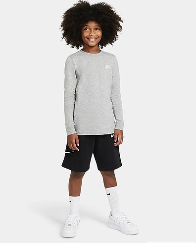 Nike Uzun Kollu Gri Erkek Tişört M 137- 147 cm