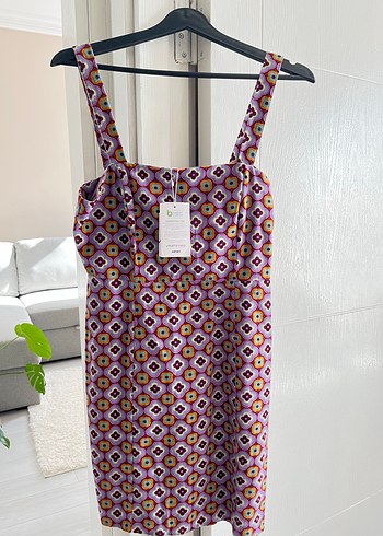 Çok Renkli Askılı Elbise - Görsel 2