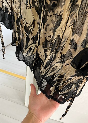 Leopar Desenli Transparan Kadın Gömlek - Görsel 5